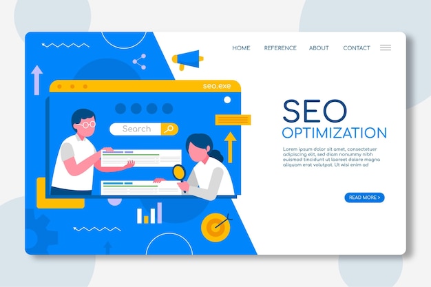 Free Vector seo optimization landing page template