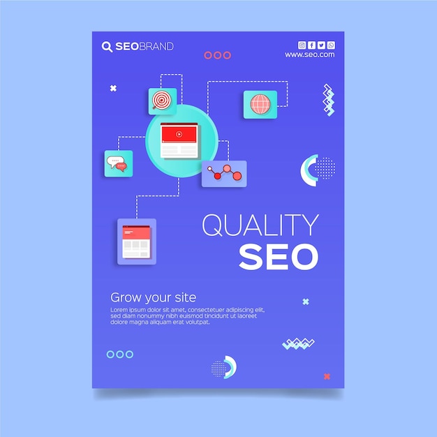 Free Vector seo strategy flyer template