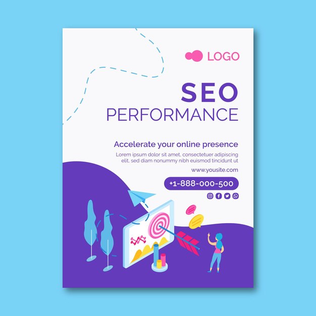 Seo vertical flyer template