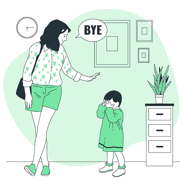 Free Vector separation anxiety concept illustration