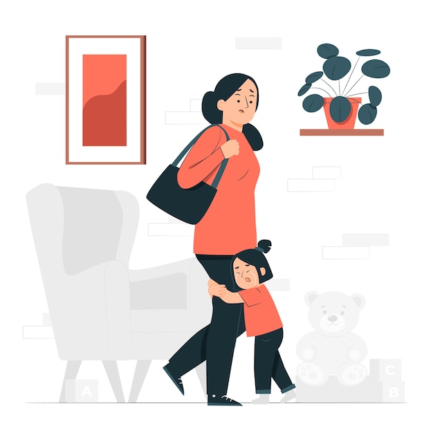 Free Vector separation anxiety concept illustration