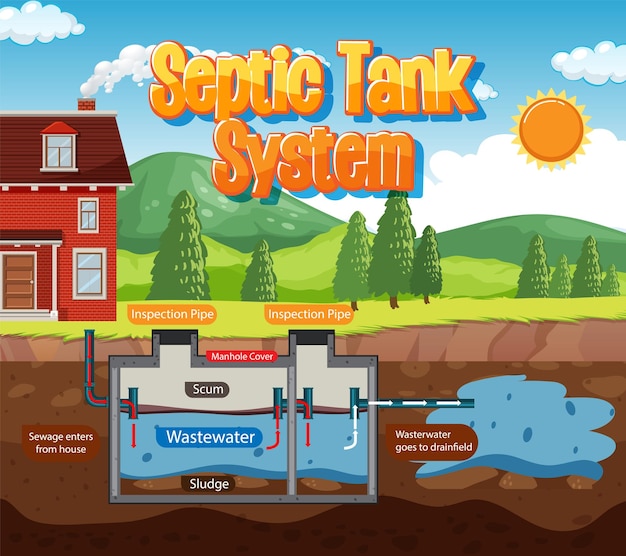 Septic tank system diagram