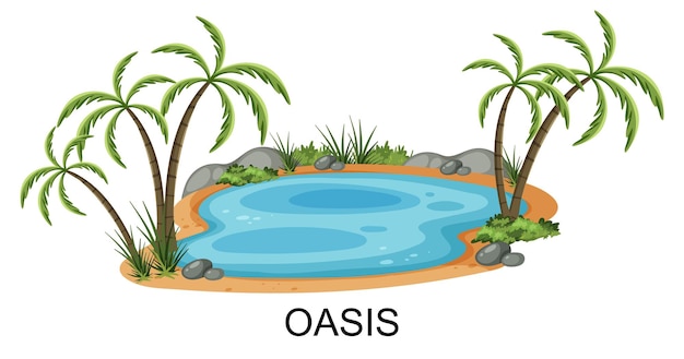 Free Vector serene desert oasis illustration