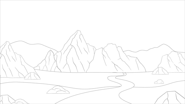 Free Vector serene mountain landscape vector illustration