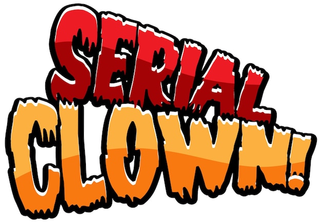 Free vector serial clown word logo for halloween