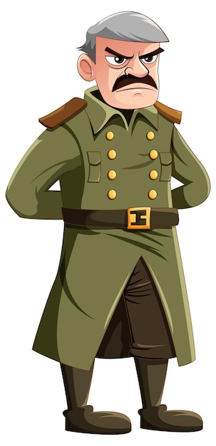 Free Vector serious military officer with grumpy expression