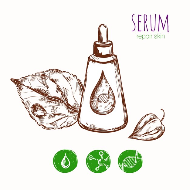 Serum Leaf Cosmetic Concept