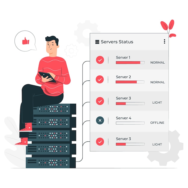 Free Vector server status concept illustration