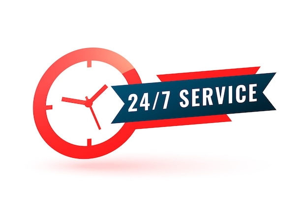 Free Vector  service assistance label with clock