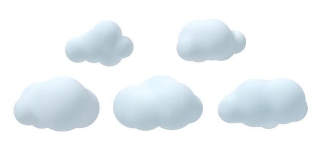 Set of 3d vector clouds.