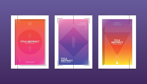 Set of abstract covers in different colors