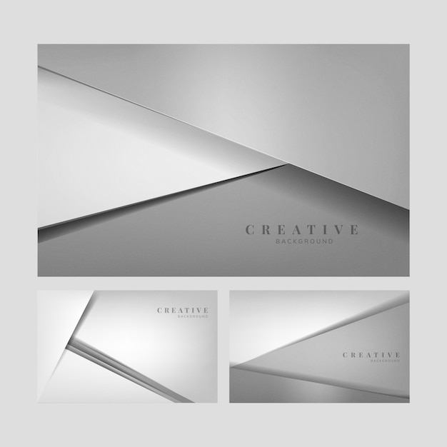 Free Vector set of abstract creative background designs in light gray