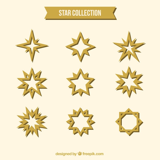 Free Vector set of abstract golden stars