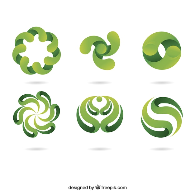 Free Vector set of abstract green logos