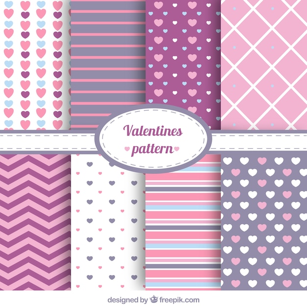 Free Vector set of abstract valentine patterns