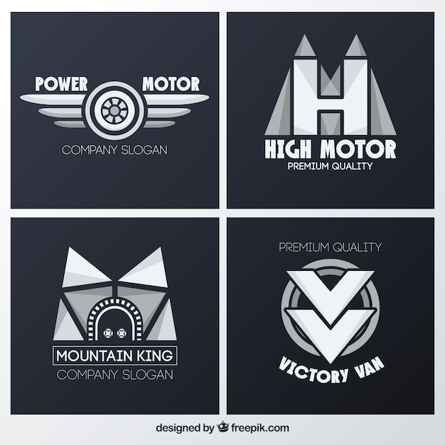 Free vector set of abstract vehicle logos