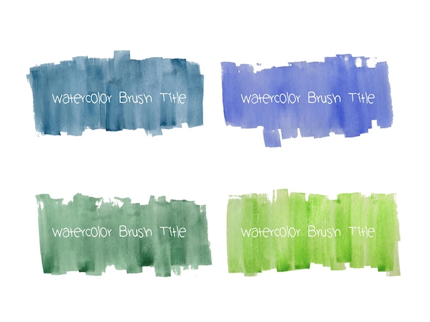 Set of abstract watercolor grunge brush strokes