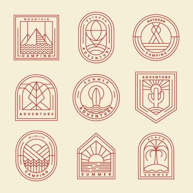 Free Vector set of adventure logo vector