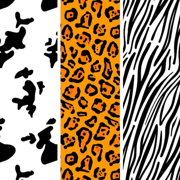 Set of animal print patterns