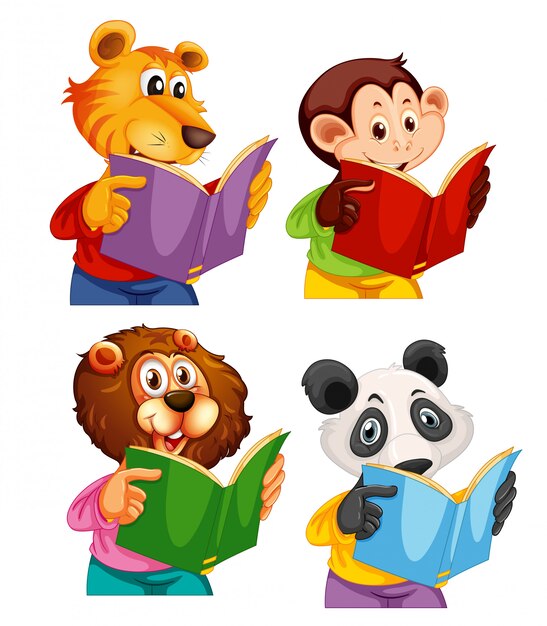 Set of animal reading book