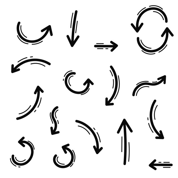 Set of Arrows Line Drawn