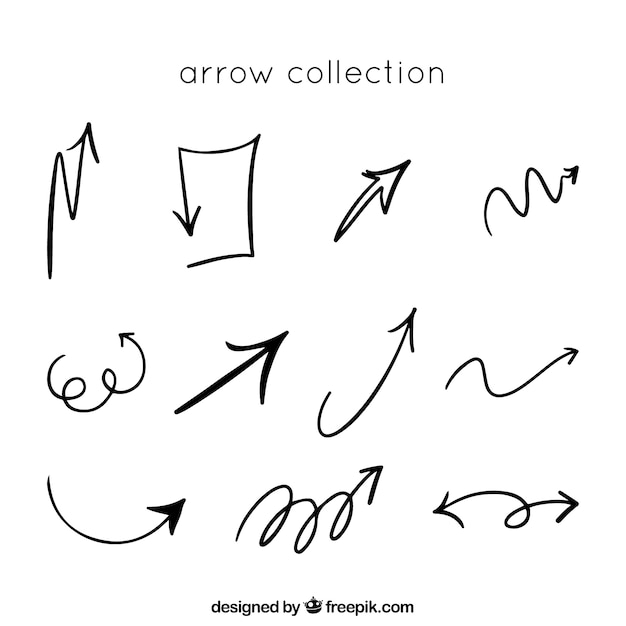 Set of arrows to mark in hand drawn style