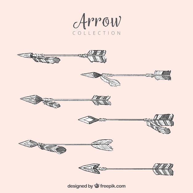 Free Vector set of arrows to mark in hand drawn style