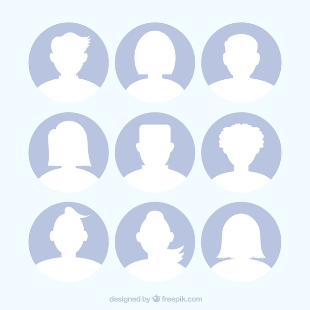 Free vector set of avatar silhouettes