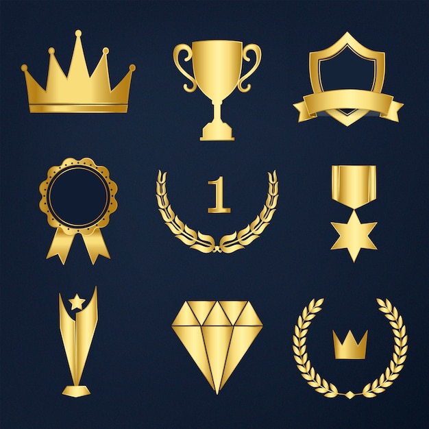 Set of awards and badges vector