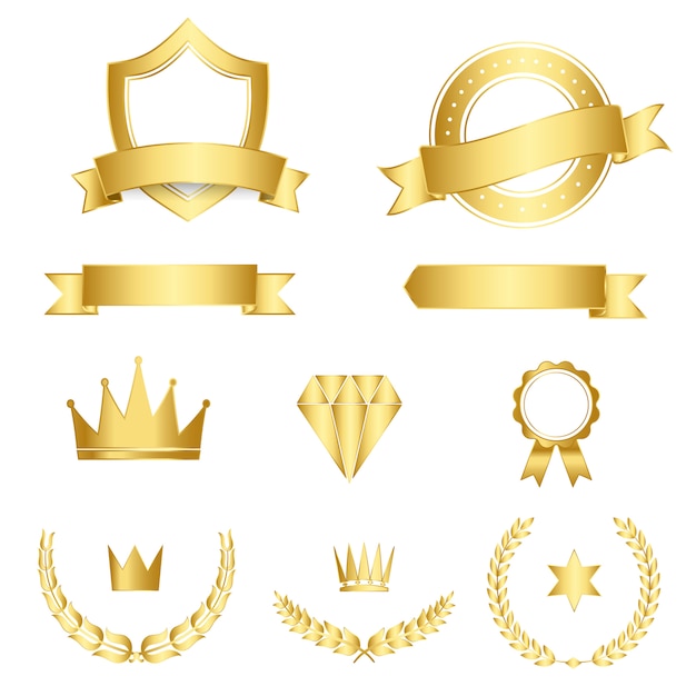 Free Vector set of awards and badges vector