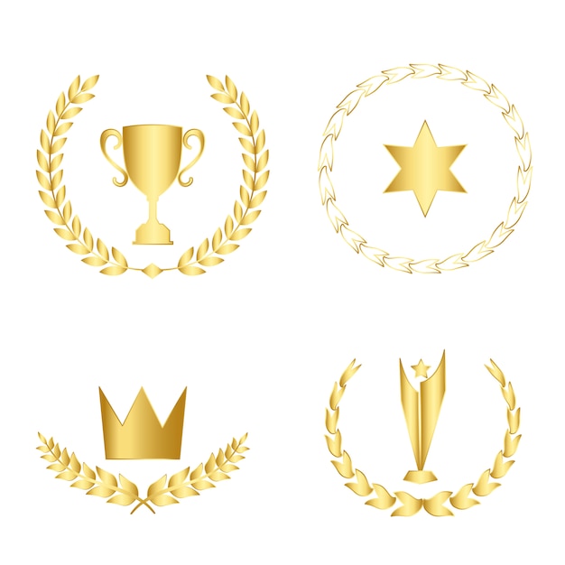 Free Vector set of awards and badges vector