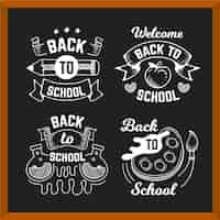 Free vector set of back to school labels