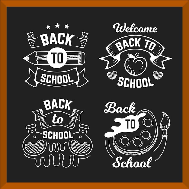 Set of back to school labels