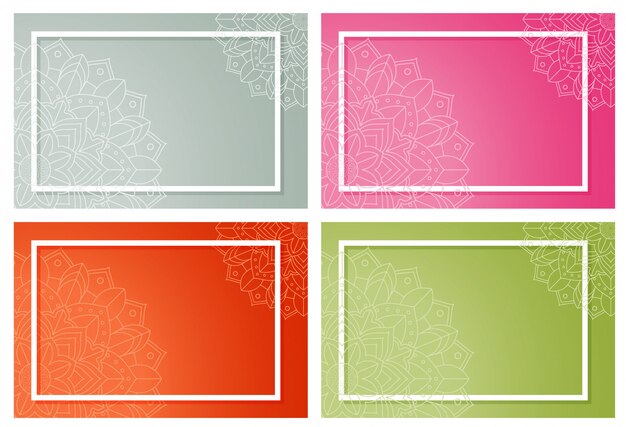 set of background with mandala patterns