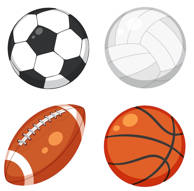 Free vector set of ball on white background