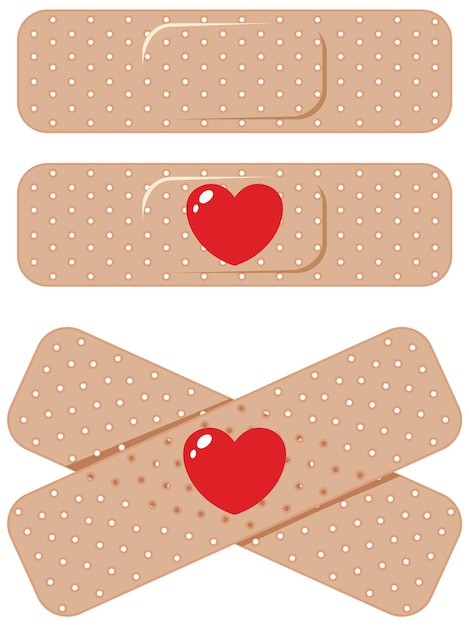 Free Vector set of bandage on white background