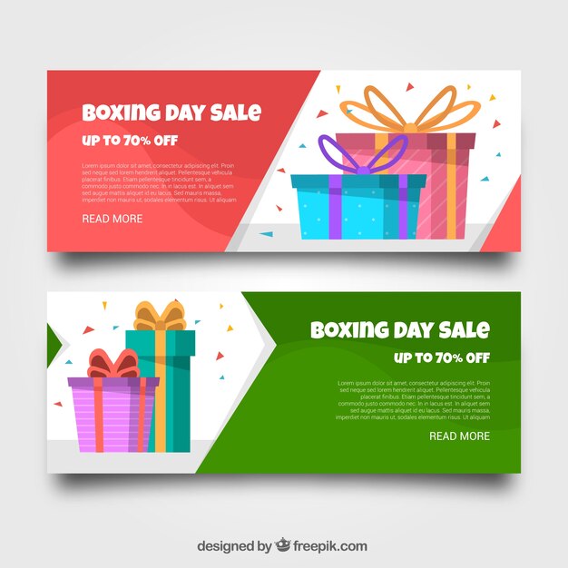 Set of banners for boxing day sale