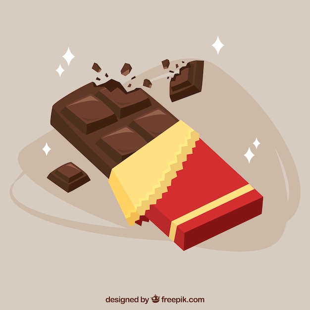 Free Vector set of bars and pieces of delicious chocolate