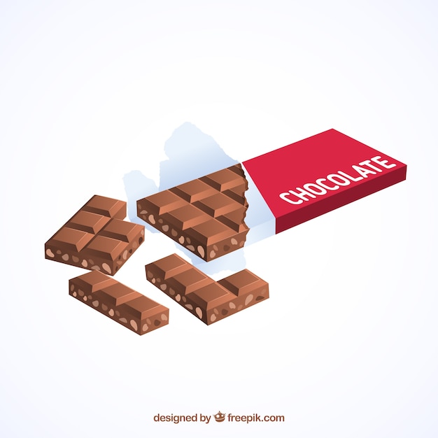 Free Vector set of bars and pieces of delicious chocolate