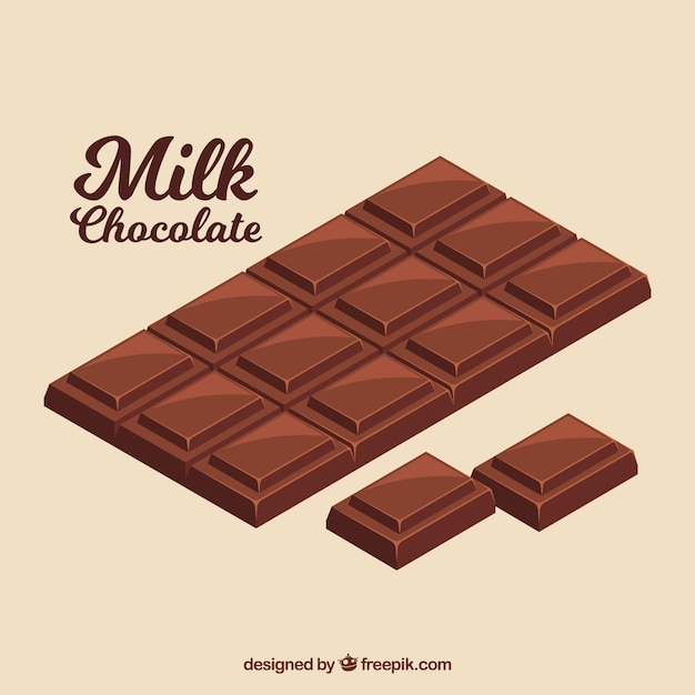 Set of bars and pieces with different chocolates