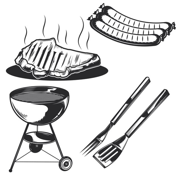 Set of bbq elements