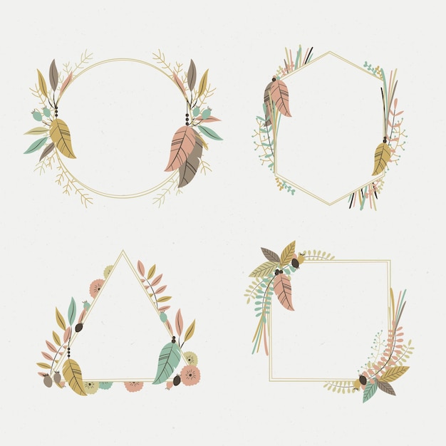 Free Vector set of beautiful boho frame