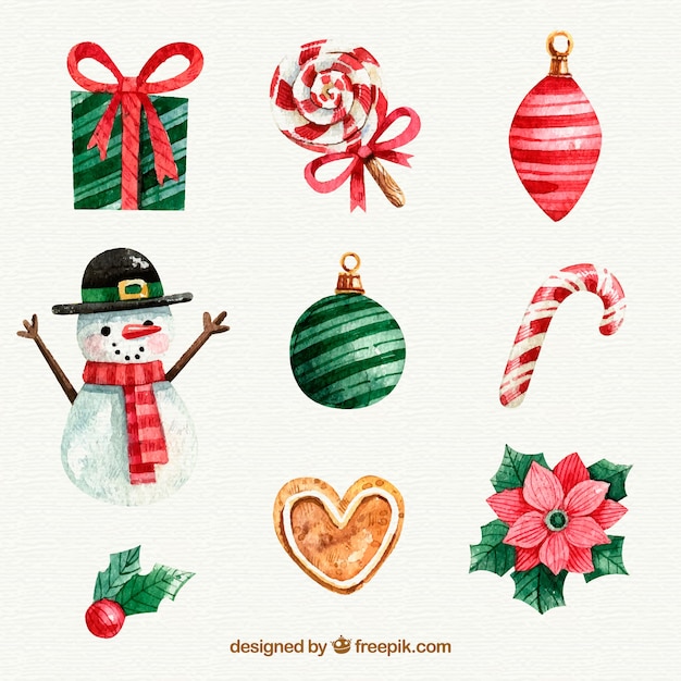 Set of beautiful decorative christmas elements