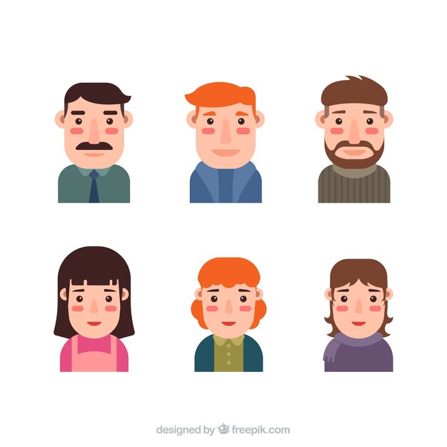 Set of beautiful people avatars