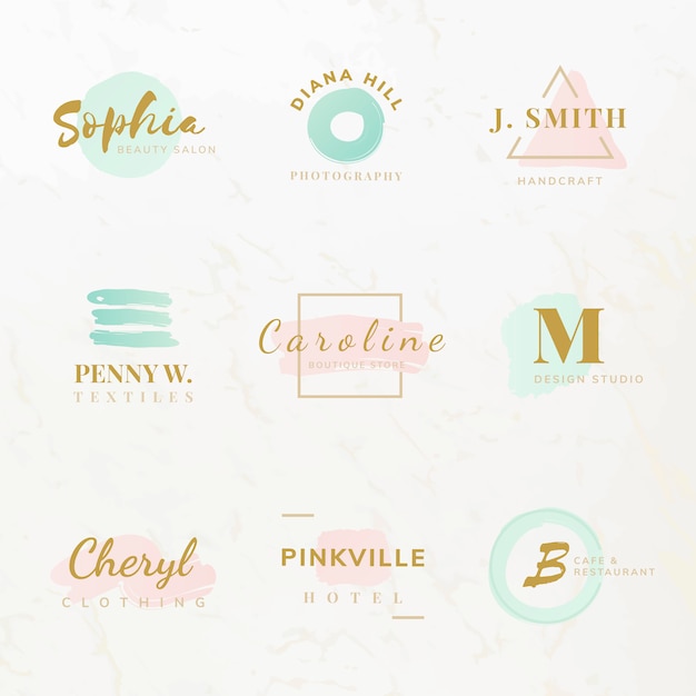 Free Vector set of beauty and fashion logo design vectors