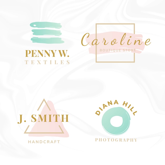 Free Vector set of beauty and fashion logo design vectors