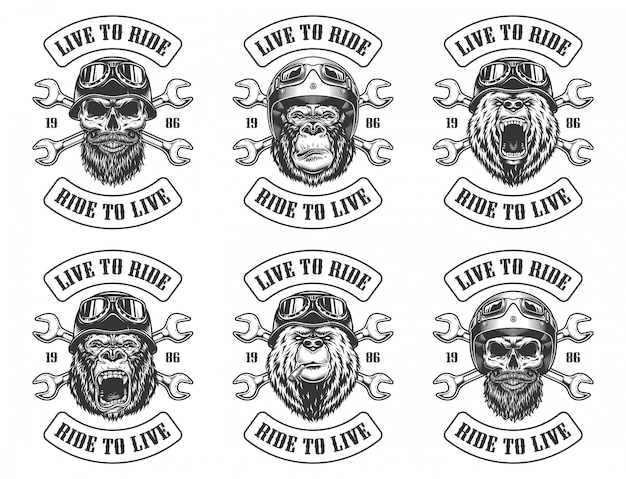 Free vector set of biker emblems