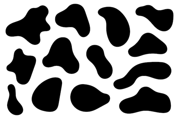 Set of Black Blobs Flat