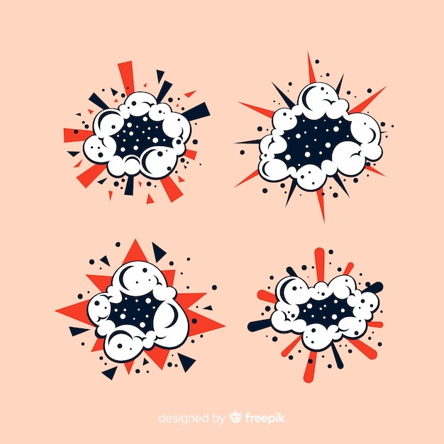 Free Vector set of bomb explosion effects