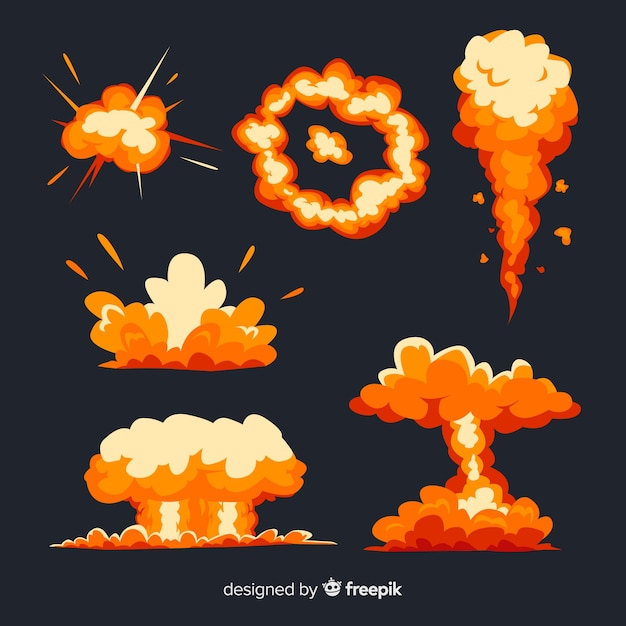 Set of bomb explosion effects